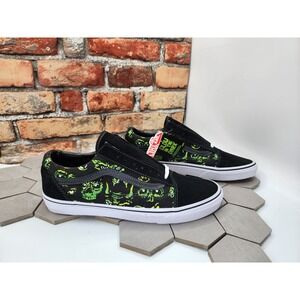 Vans‎ Men Old Skool Eyes In The Dark Canvas Suede Shoes Black Green Sz 11.5 Rare